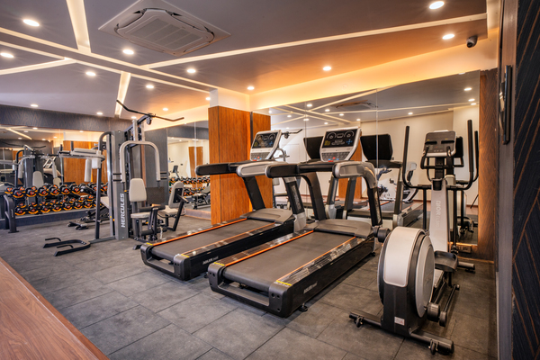 Modern fitness centre and gym at Hotel Paramos Meeds Madiwala