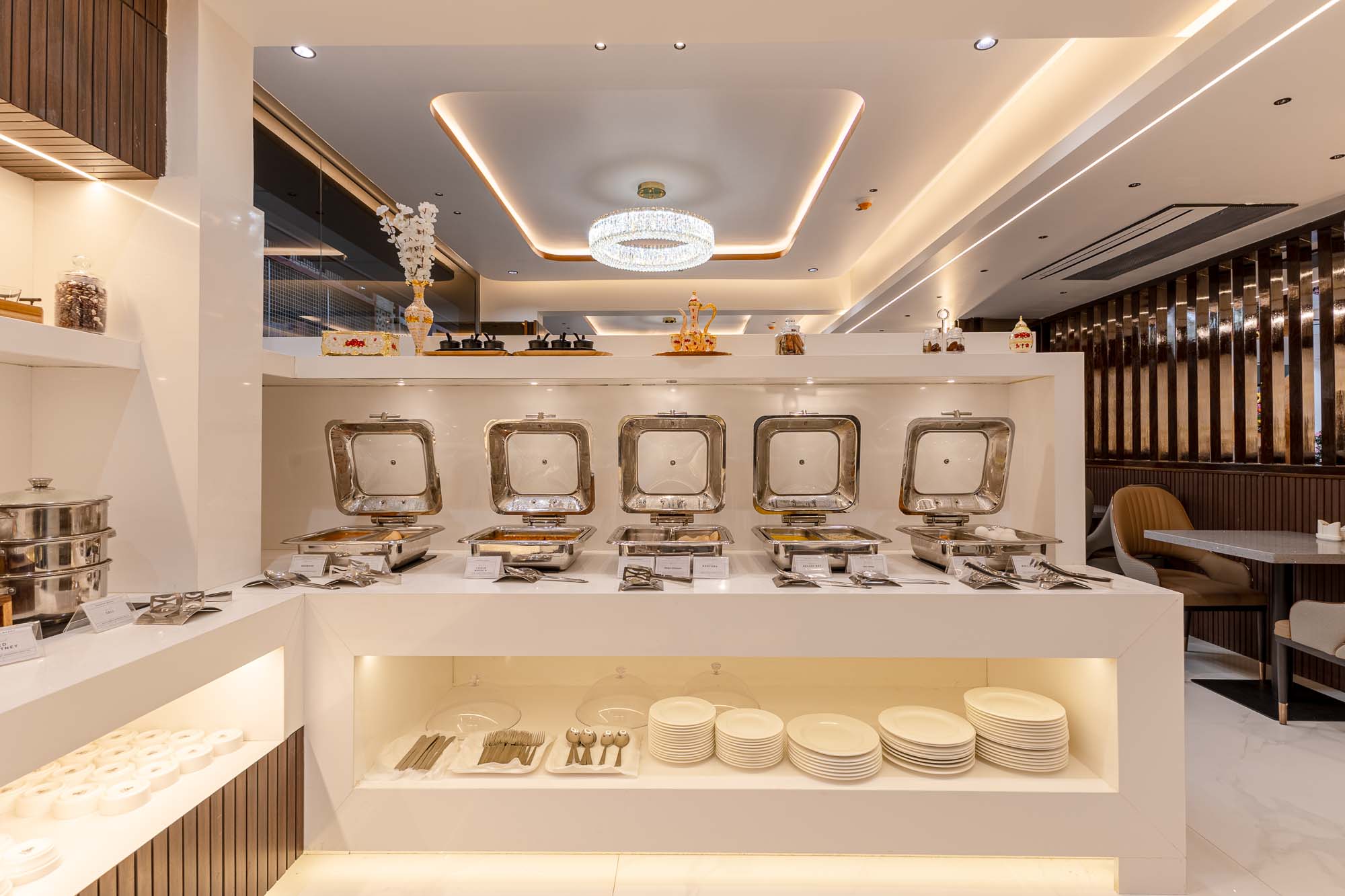 Elegant dining ambience at Talasi Restaurant Madiwala